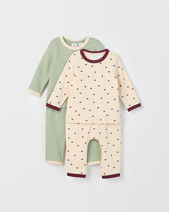 Baby organic cotton 2 Pack knit PJ set