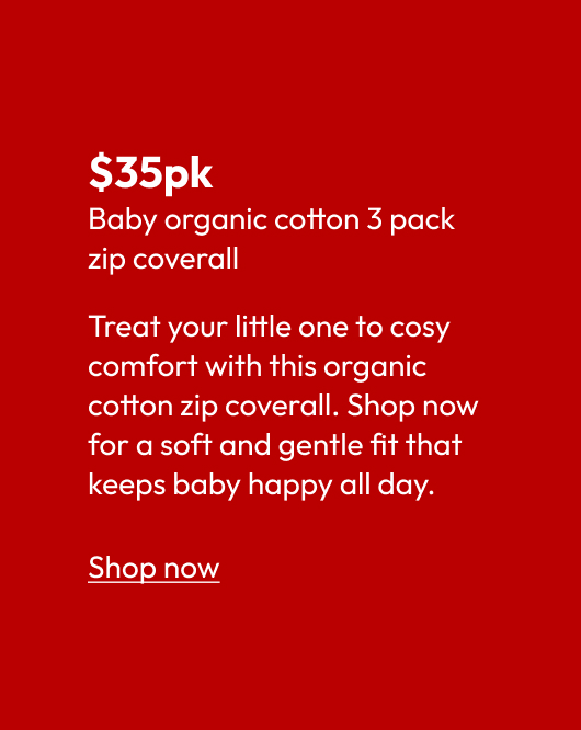 Baby organic cotton 3 pack zip coverall