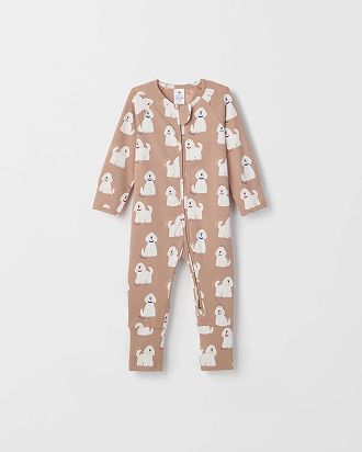 Baby organic cotton zip front footless coverall
