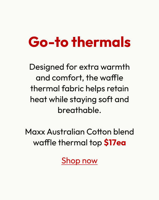 Maxx Australian Cotton blend waffle thermal top