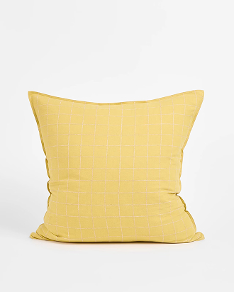 Check linen/cotton European pillowcase