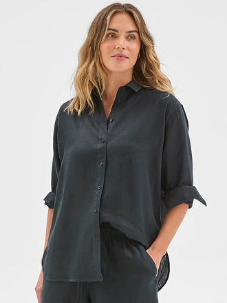 European linen long sleeve shirt