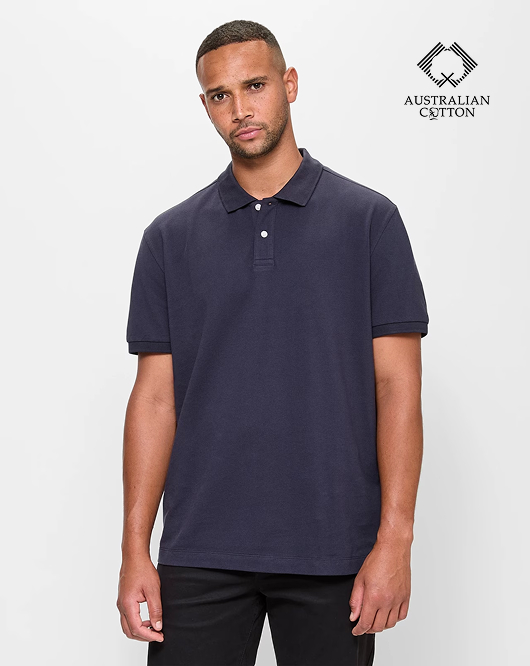 Australian Cotton rich pique polo top