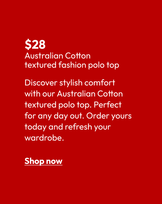 Australian Cotton textured fashion polo top