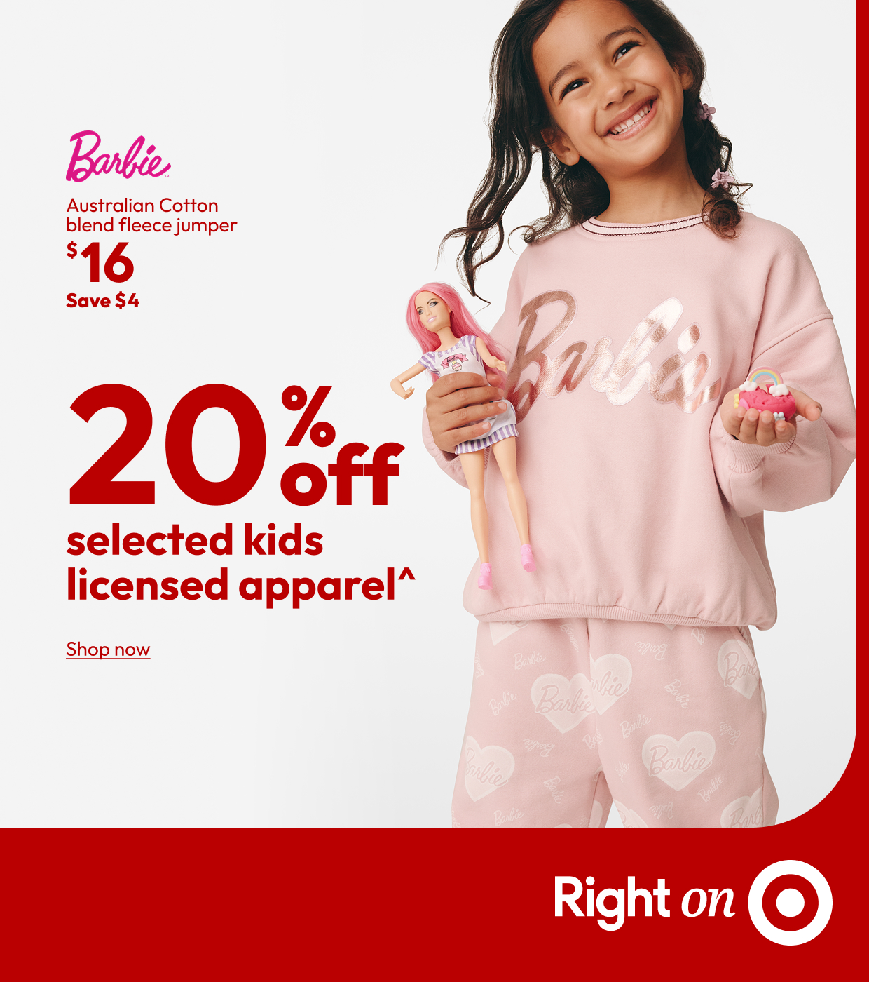 20% off selected kids licensed apparel^
