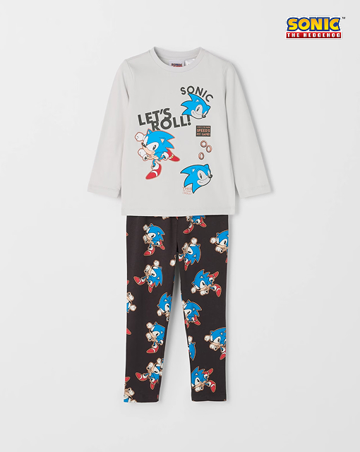 Boys 1-8 Sonic The Hedgehog Australian Cotton knit PJ set