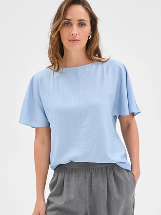 Preview short flutter sleeve textured blouse