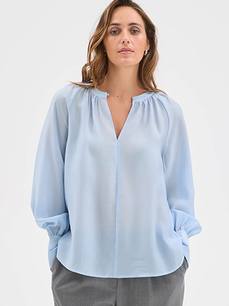 Preview long sleeve soft drape blouse