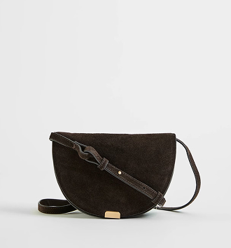 Premium suede crossbody saddle bag