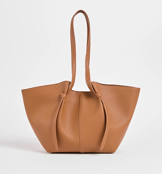Knot detail pebble PU tote bag