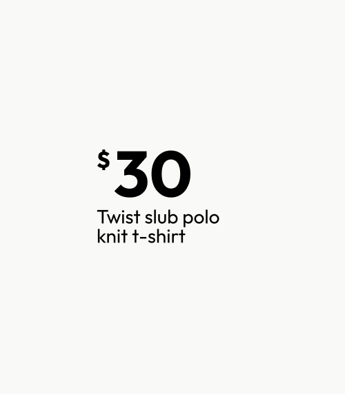 Twist slub polo knit t-shirt