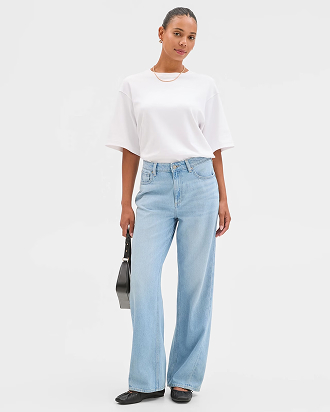Imogen denim mid rise wide leg jeans