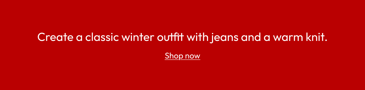 Create a classic winter outfit with jeans and a warm knit.