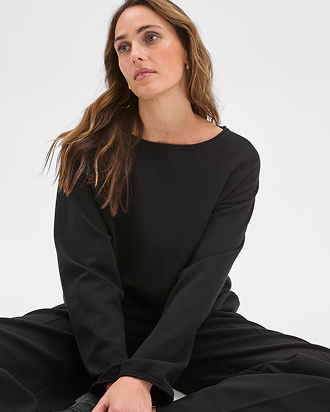 Preview boat neck wide sleeve knit jumper