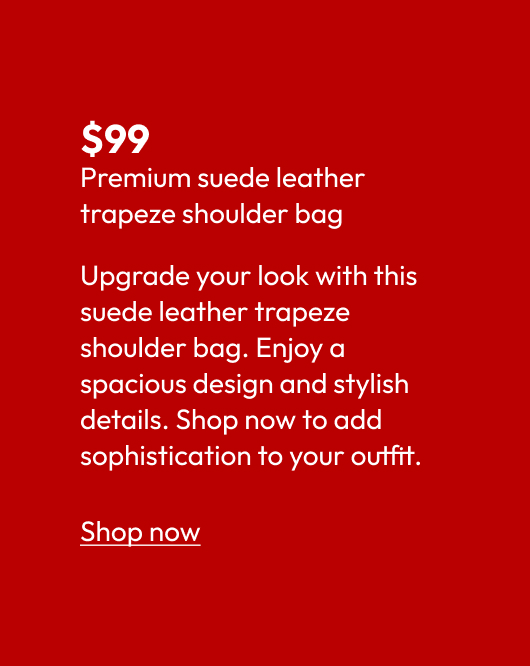 Premium suede leather trapeze shoulder bag