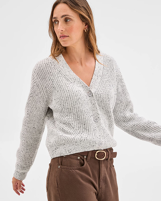 Australian Cotton blend v-neck knit cardigan
