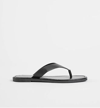 Genuine Leather square toe thongs