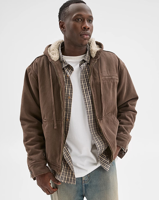 Commons heavyweight washed hooded worker jacket