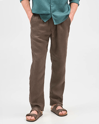 European linen full length pants