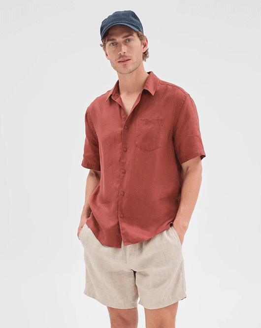 European linen shorts