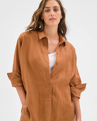 European linen long sleeve shirt