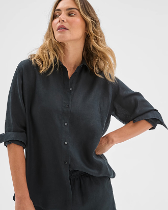 European linen long sleeve shirt