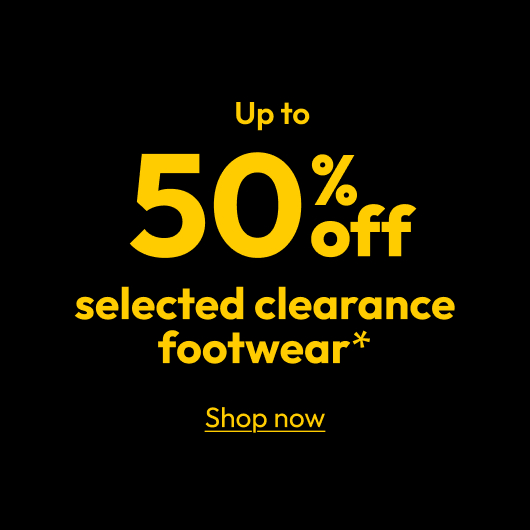 Up to 50% off selected clearance footwear*