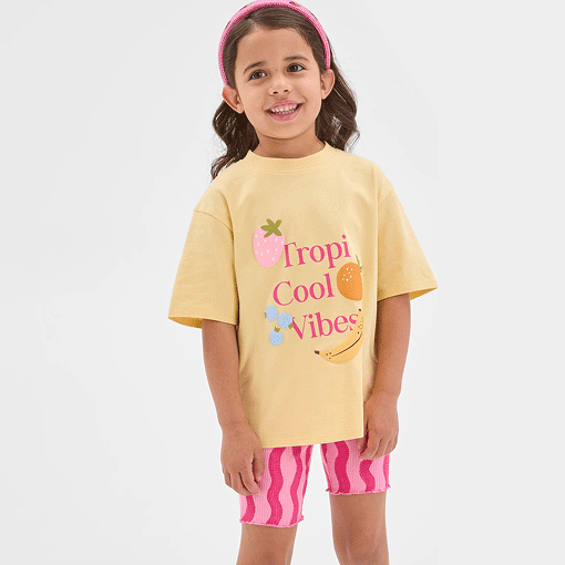 Australian Cotton blend t-shirt and bike shorts set