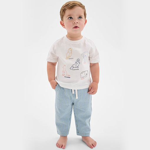 Baby Organic Cotton embroidered t-shirt and trackpants set