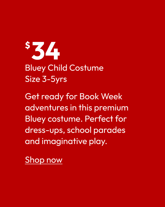 Bluey Child Costume Size 3-5yrs