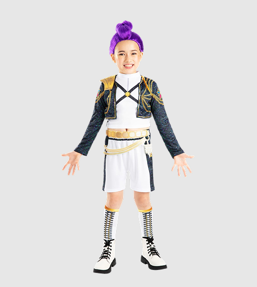 KPop Demon Hunters RUMI Gold Deluxe Kids Costume Size 5-6yrs