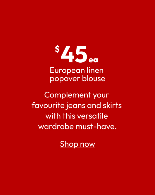 European linen popover blouse