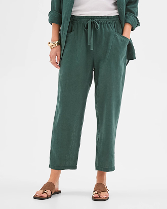 European linen tapered pants