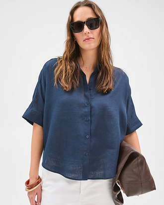 European linen short-sleeve shirt