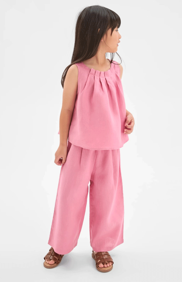 European Linen Wide Leg Co-Ord Pants
