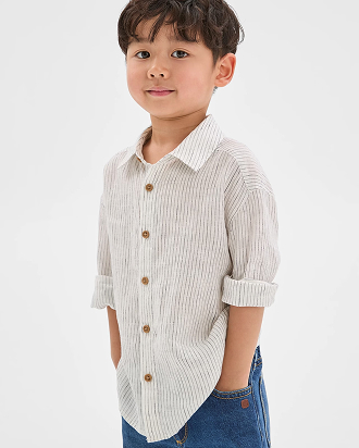 European linen long-sleeve shirt