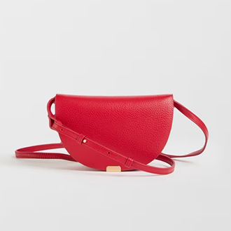 Genuine leather mini saddle crossbody bag