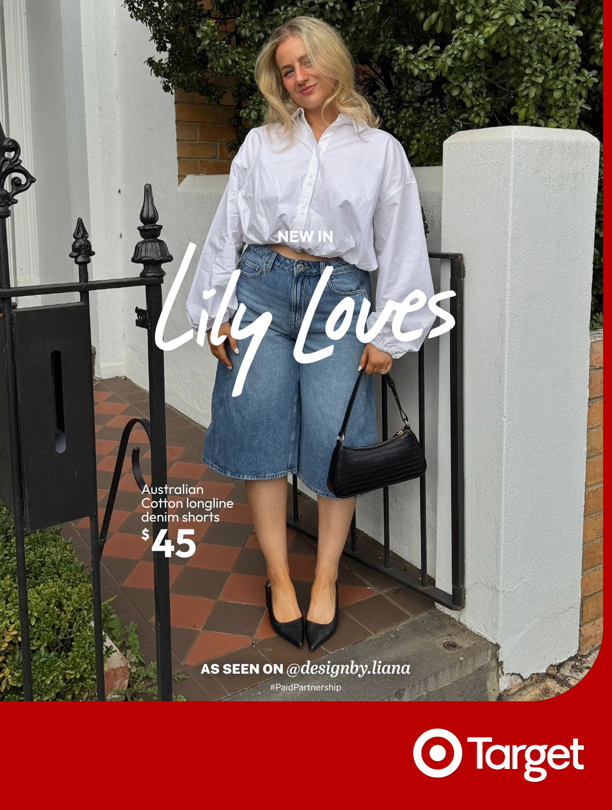 Australian Cotton longline denim shorts