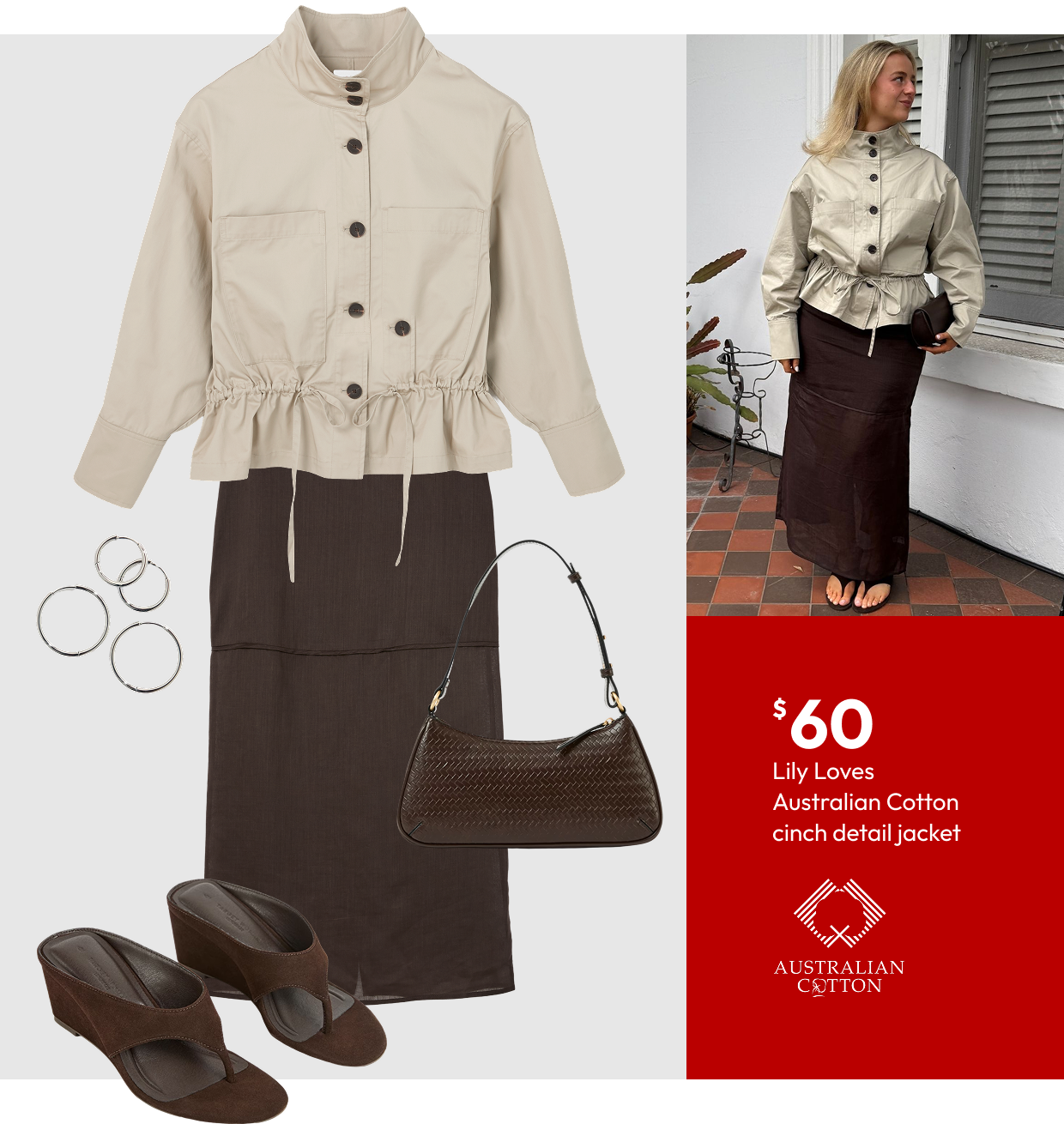 Lily Loves Australian Cotton Cinch Detail Jacket