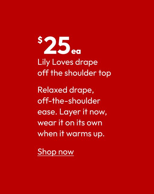 Lily Loves drape off the shoulder top