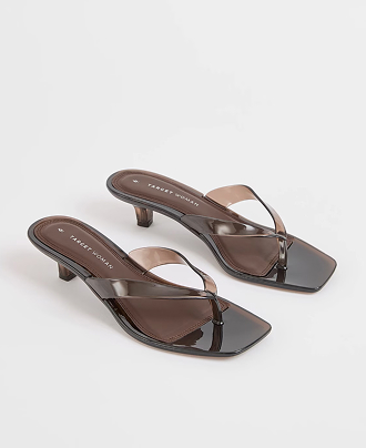 Heeled jelly thongs