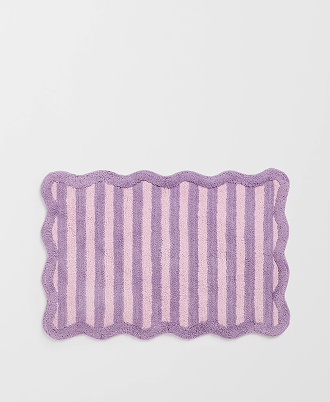 Kids stripe cotton bath mat