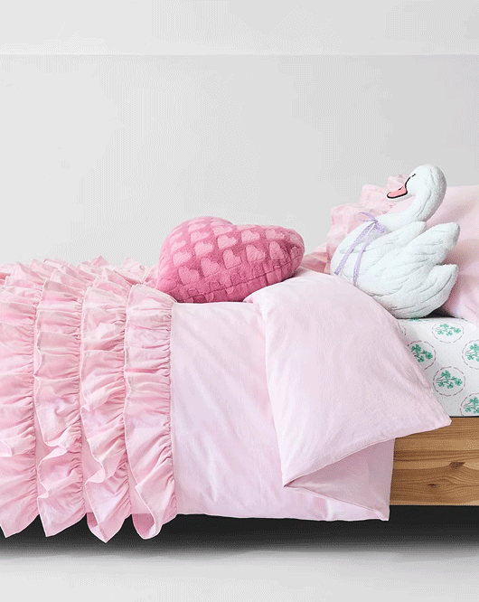 Chloe ruffle stonewash cotton quilt cover set