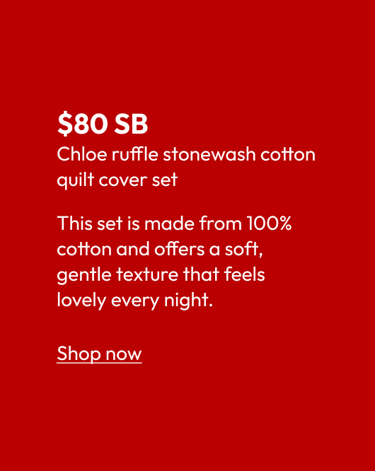 Chloe ruffle stonewash cotton quilt cover set