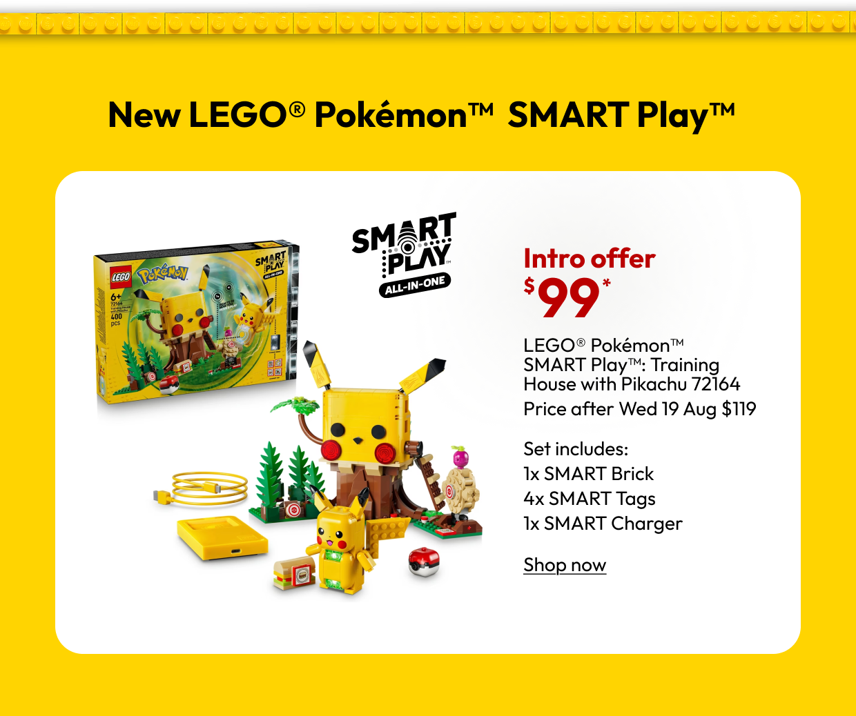 LEGO® Pokémon™ SMART Play™: Training House with Pikachu 72164