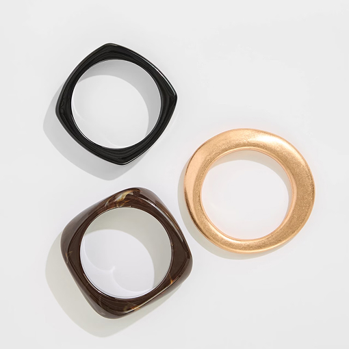 3-pack mixed chunky bangle set