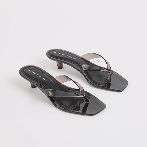 Heeled jelly thongs