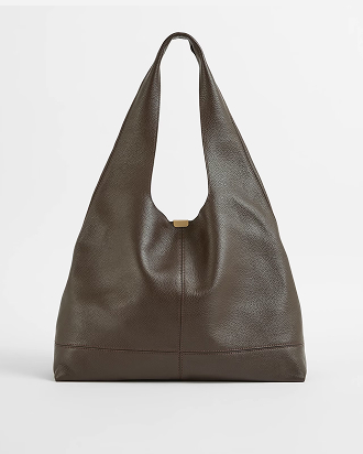 Genuine leather slouch shoulder bag
