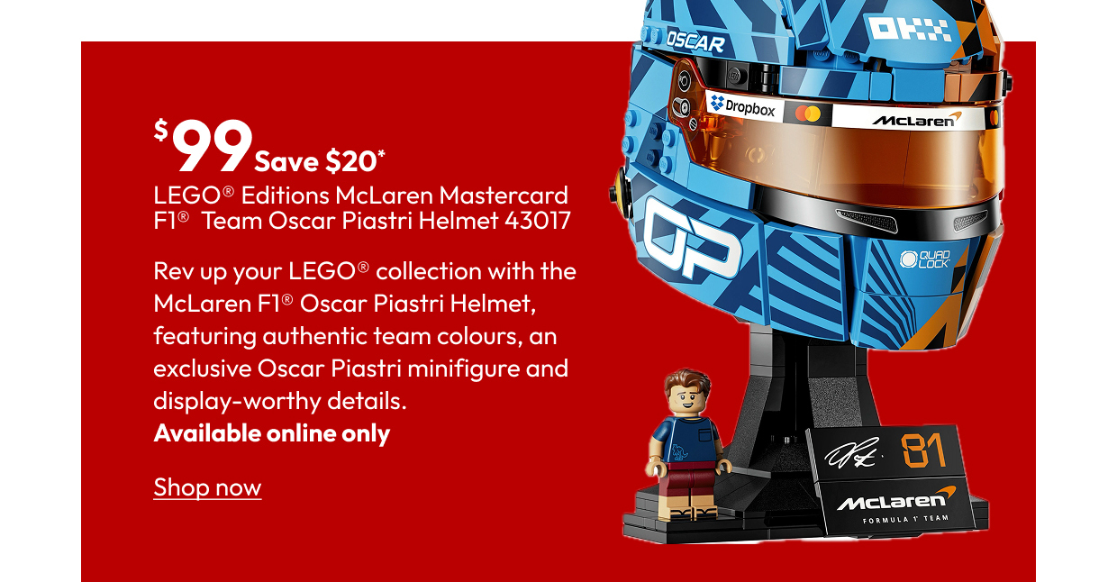 LEGO® Editions McLaren Mastercard F1® Team Oscar Piastri Helmet 43017