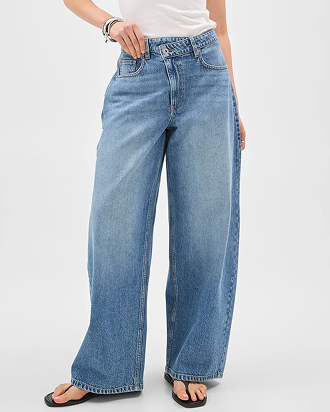 Lily Loves cross-over curve leg denim jeans